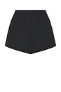 view 8 of 9 Naftali Polished Crepe Mini Shorts in Black