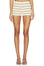 view 1 of 7 Cydnee Striped Knit Short in Ivory & Olive Multi