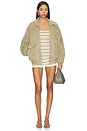 view 5 of 7 Cydnee Striped Knit Short in Ivory & Olive Multi