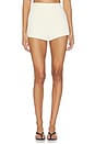 view 1 of 7 Naftali Polished Crepe Mini Short in Ivory