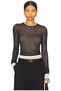view 1 of 8 Harlow Knit Top in Black & Cream