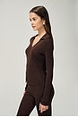 view 3 of 7 Bailee Rib Cardigan in Chocolate Brown