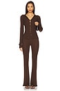 view 4 of 5 Bailee Rib Cardigan in Chocolate Brown
