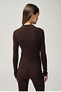 view 4 of 7 Bailee Rib Cardigan in Chocolate Brown
