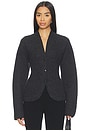 view 1 of 5 Coralai Structured Knit Blazer in Charcoal