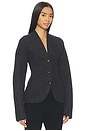 view 2 of 5 Coralai Structured Knit Blazer in Charcoal