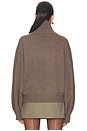 view 3 of 4 Ellara Oversized Knit Mock Neck in Dark Taupe