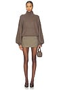view 4 of 4 Ellara Oversized Knit Mock Neck in Dark Taupe
