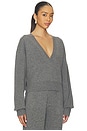 view 3 of 6 Lonne Deep V-neck Sweater in Dark Grey