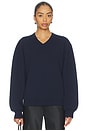 view 1 of 5 Zooey Double Faced V-neck Sweater in Navy