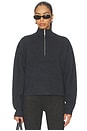 view 1 of 6 Brecken Double Faced Half Zip Sweater in Dark Grey