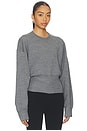 view 2 of 5 Carlie Double Faced Blouson Crewneck in Heather Grey