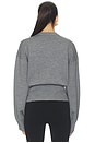 view 3 of 5 Carlie Double Faced Blouson Crewneck in Heather Grey