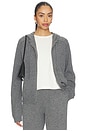 view 1 of 6 x Jasmine Tookes Milah Wool Cash Zip Up in Dark Heather Grey