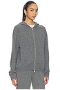 view 3 of 6 x Jasmine Tookes Milah Wool Cash Zip Up in Dark Heather Grey