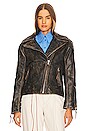 view 2 of 5 Gia Leather Moto Jacket in Brown
