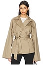 view 2 of 5 Yuna Crop Trench in Khaki Greige