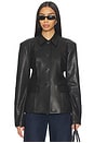 view 2 of 6 x Coco Aina Leather Cinched Jacket in Black