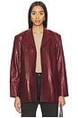 view 1 of 6 x Coco Aroa Leather Blazer Jacket in Beet Red
