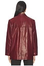 view 4 of 6 x Coco Aroa Leather Blazer Jacket in Beet Red