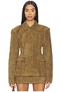 view 1 of 5 x Coco Aina Suede Cinched Jacket in Toffee