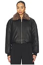 view 2 of 6 Norna Leather Bomber Jacket in Black