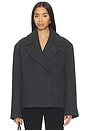 view 1 of 5 Oak Manteco Wool Cropped Peacoat in Dark Grey