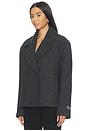 view 2 of 5 Oak Manteco Wool Cropped Peacoat in Dark Grey