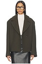 view 2 of 6 Osk Manteco Wool Cropped Peacoat in Moss
