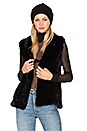 view 1 of 4 GILET SANS MANCHES EN FOURRURE DE LAPIN DENVER in Black