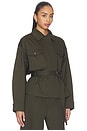 view 3 of 6 x Jasmine Tookes Lina Belted Jacket in Dark Moss