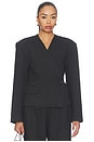view 1 of 6 x Blake Evin Cropped Naama Blazer in Charcoal Melange