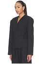 view 4 of 6 x Blake Evin Cropped Naama Blazer in Charcoal Melange