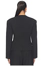 view 5 of 6 x Blake Evin Cropped Naama Blazer in Charcoal Melange