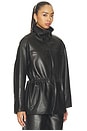 view 4 of 6 Niko Leather Parka Jacket in Black