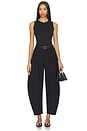 view 5 of 7 Mai Sculptural Compact Suiting Ankle Pant in Black