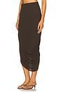 view 3 of 7 Lian Twist Midi Skirt in Dark Brown