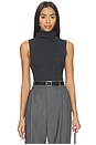 view 1 of 4 Makena Sleeveless Turtleneck in Charcoal