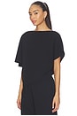 view 3 of 5 x Jasmine Tookes Greta Polished Crepe Top in Black