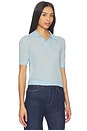 view 2 of 5 x Jasmine Tookes Emmery Light Knit Polo in Light Blue