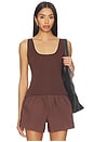 view 1 of 5 Cydnee Knit Tank in Brown With Black