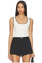view 1 of 5 Cydnee Knit Tank in White With Black