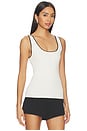 view 2 of 5 Cydnee Knit Tank in White With Black