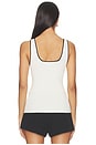 view 3 of 5 Cydnee Knit Tank in White With Black