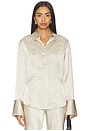 view 1 of 5 Freda Slim Shirt in Silver Taupe
