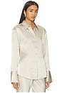 view 2 of 5 Freda Slim Shirt in Silver Taupe