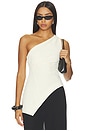 view 1 of 6 Dani Polished Crepe Asym Top in Ivory