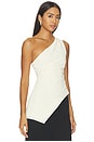 view 2 of 6 Dani Polished Crepe Asym Top in Ivory