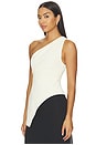 view 3 of 6 Dani Polished Crepe Asym Top in Ivory