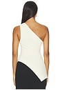 view 4 of 6 Dani Polished Crepe Asym Top in Ivory
